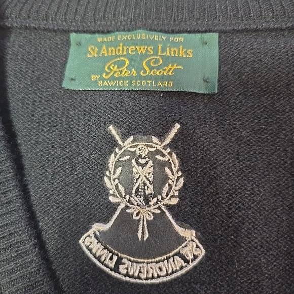 St Andrews Links By Peter Scott Pure Wool Argyle Print Vest Sweater Size XL - Picture 3 of 9